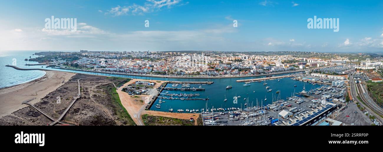 Panorama aereo dalla città di Lagos in Portogallo Foto Stock