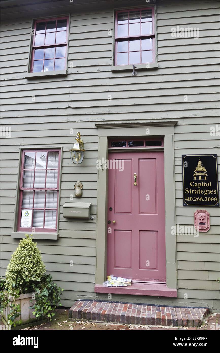Pink door, annapolis, maryland, usa Foto Stock