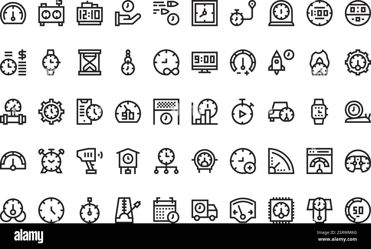 Raccolta di icone vettoriali di alta qualità con traccia modificabile. Ideale per progetti professionali e creativi. Illustrazione Vettoriale