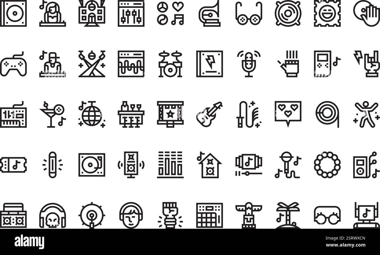 Raccolta di icone vettoriali di alta qualità con traccia modificabile. Ideale per progetti professionali e creativi. Illustrazione Vettoriale