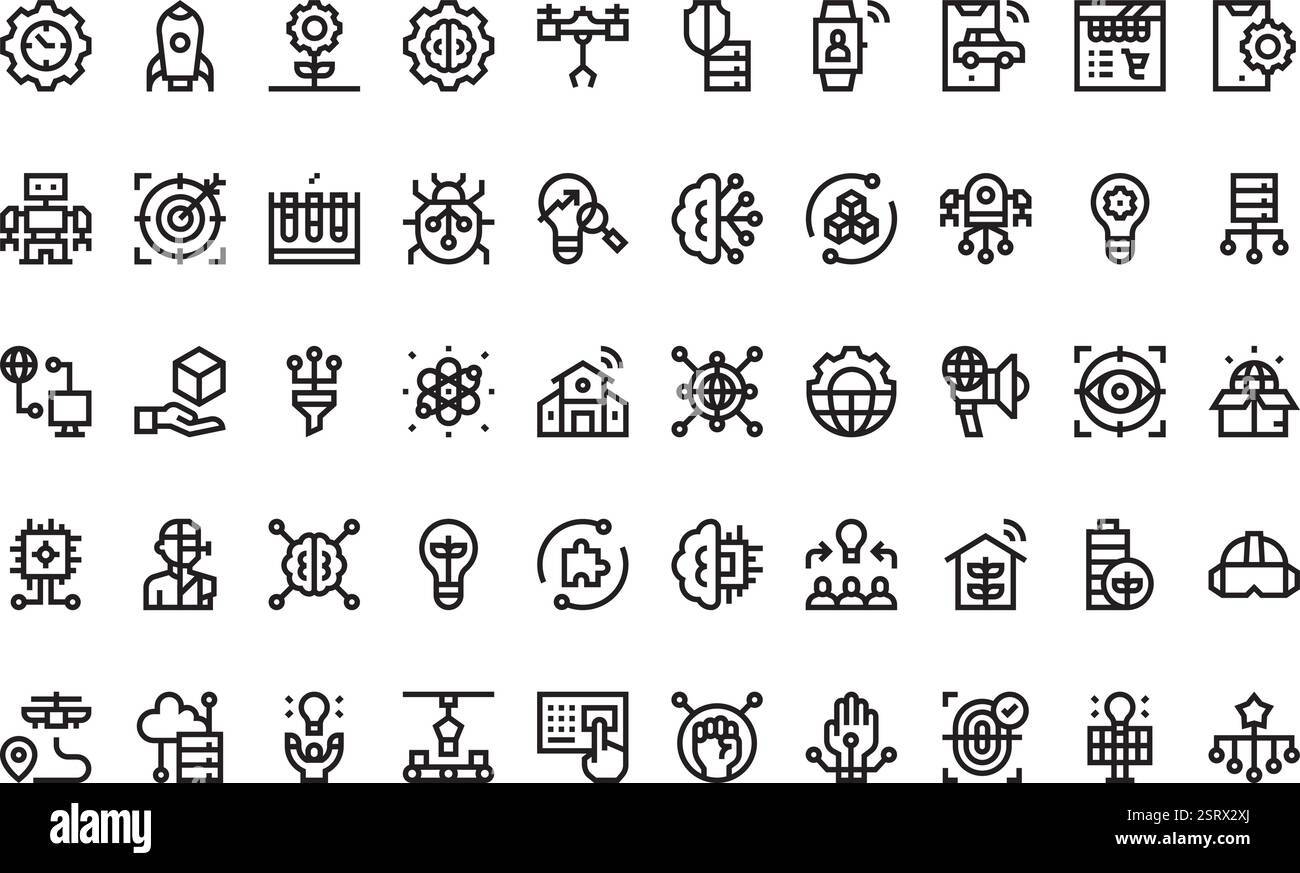 Raccolta di icone vettoriali di alta qualità con traccia modificabile. Ideale per progetti professionali e creativi. Illustrazione Vettoriale