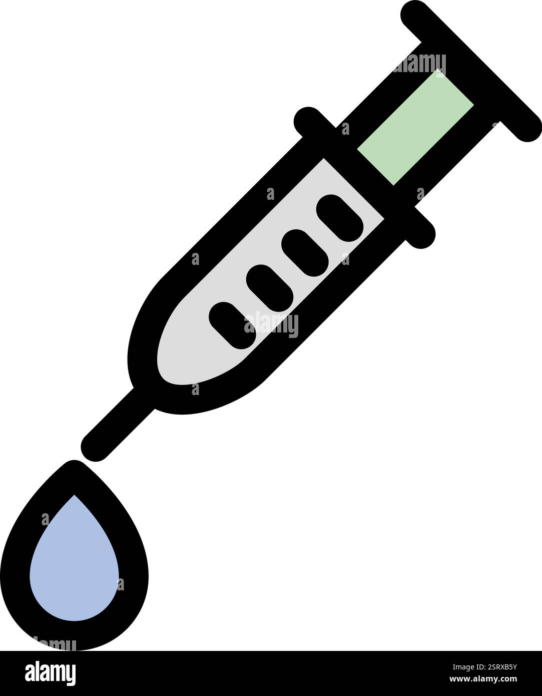 Iniezione di farmaci - farmacia pulita e moderna e icona della medicina Illustrazione Vettoriale