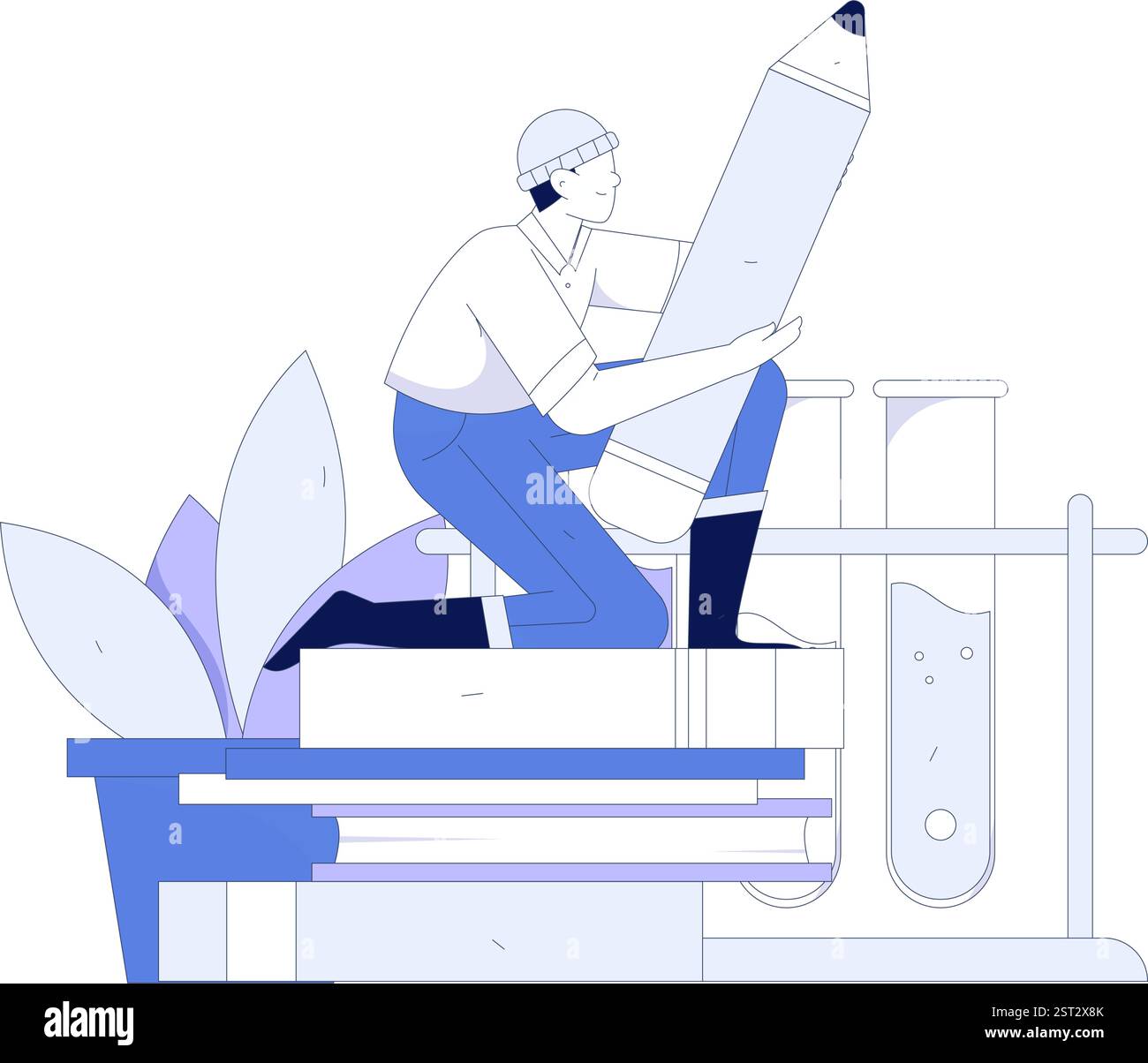 Illustrazione disegnata a mano del concetto di vettore piatto delle persone educative e formative Illustrazione Vettoriale