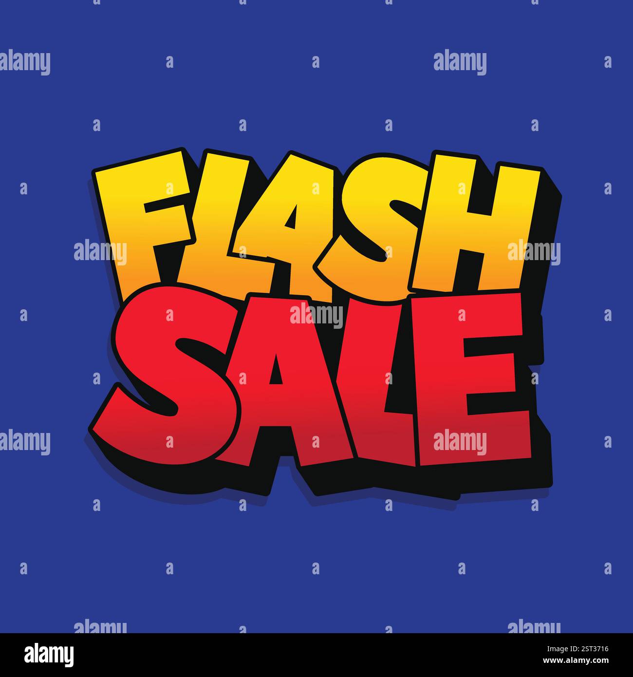 Design di banner per la vendita flash con moderna illustrazione vettoriale tipografica. Layout del poster degli acquisti in vendita flash. Design modello logotipo effetto testo 3D. Illustrazione Vettoriale