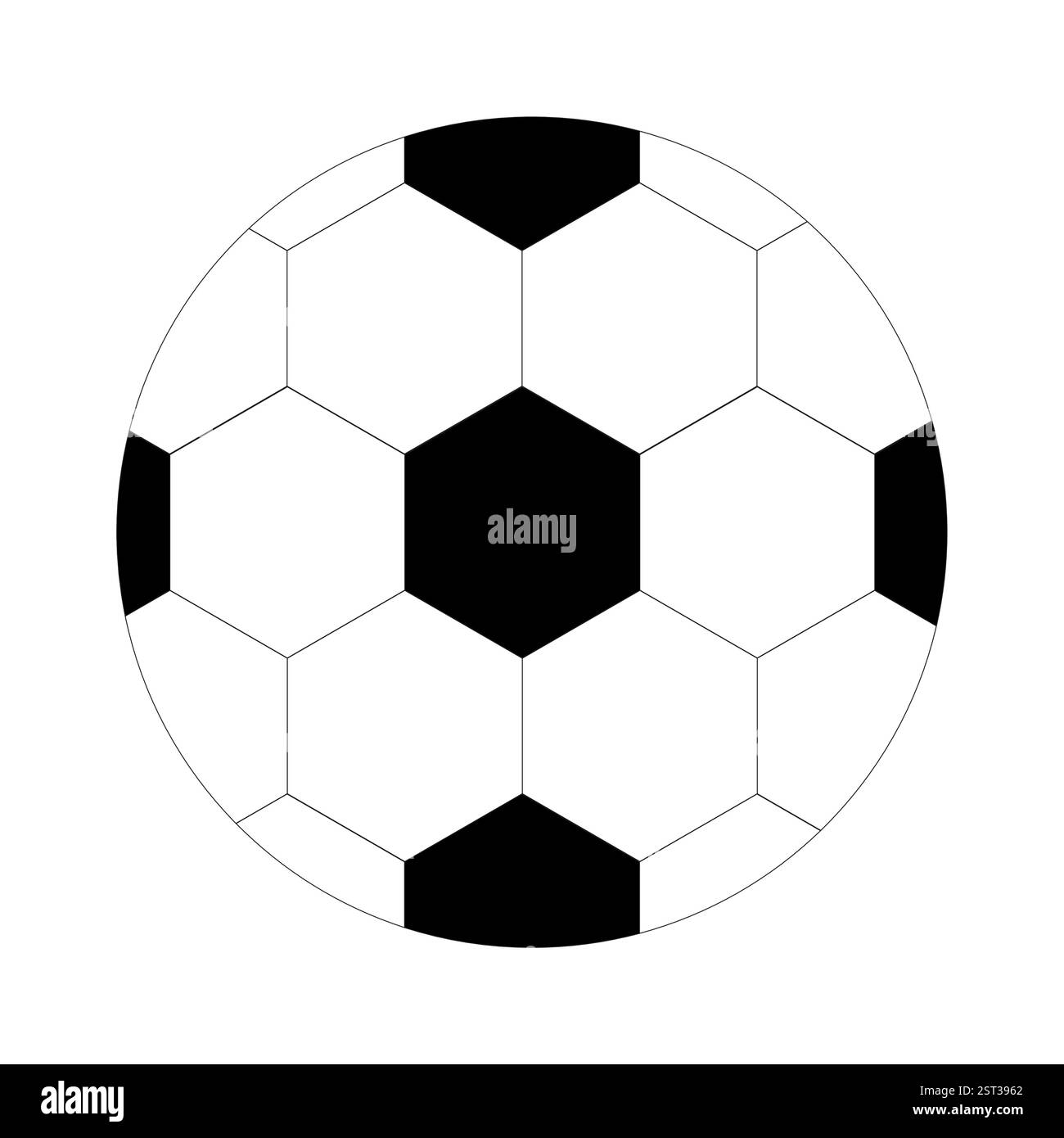 Classico pallone da calcio bianco e nero con motivo pentagonale ed esagonale Illustrazione Vettoriale