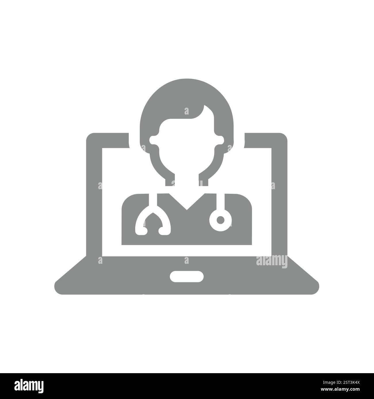 Icona del vettore di appuntamento medico online. Esame medico o visita via Internet, consultazione online. Illustrazione Vettoriale