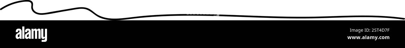 Pennello disegnato a mano sottolineato tratto ondulato. Linea di tracciatura dello schizzo vettoriale, bordo della matita, divisore Illustrazione Vettoriale