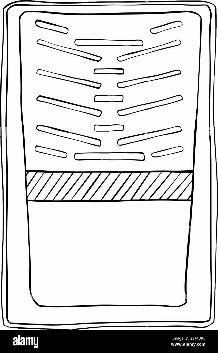 Illustrazione del vettore di linee grafiche vassoio per vernici in plastica isolato su sfondo bianco. Pittura, ristrutturazione. Illustrazione Vettoriale