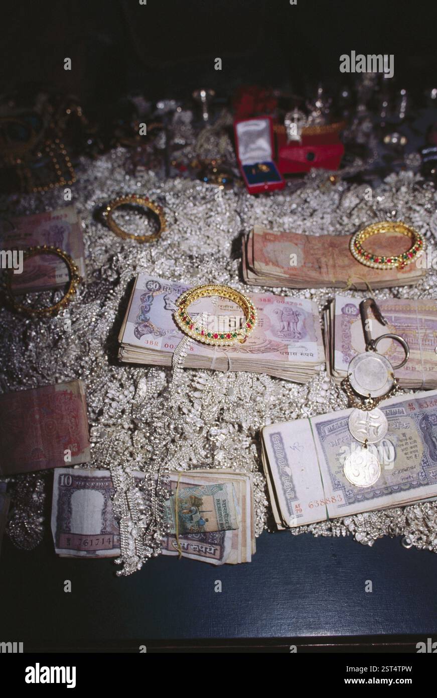 Soldi, banconote, rupie, valuta indiana Foto Stock