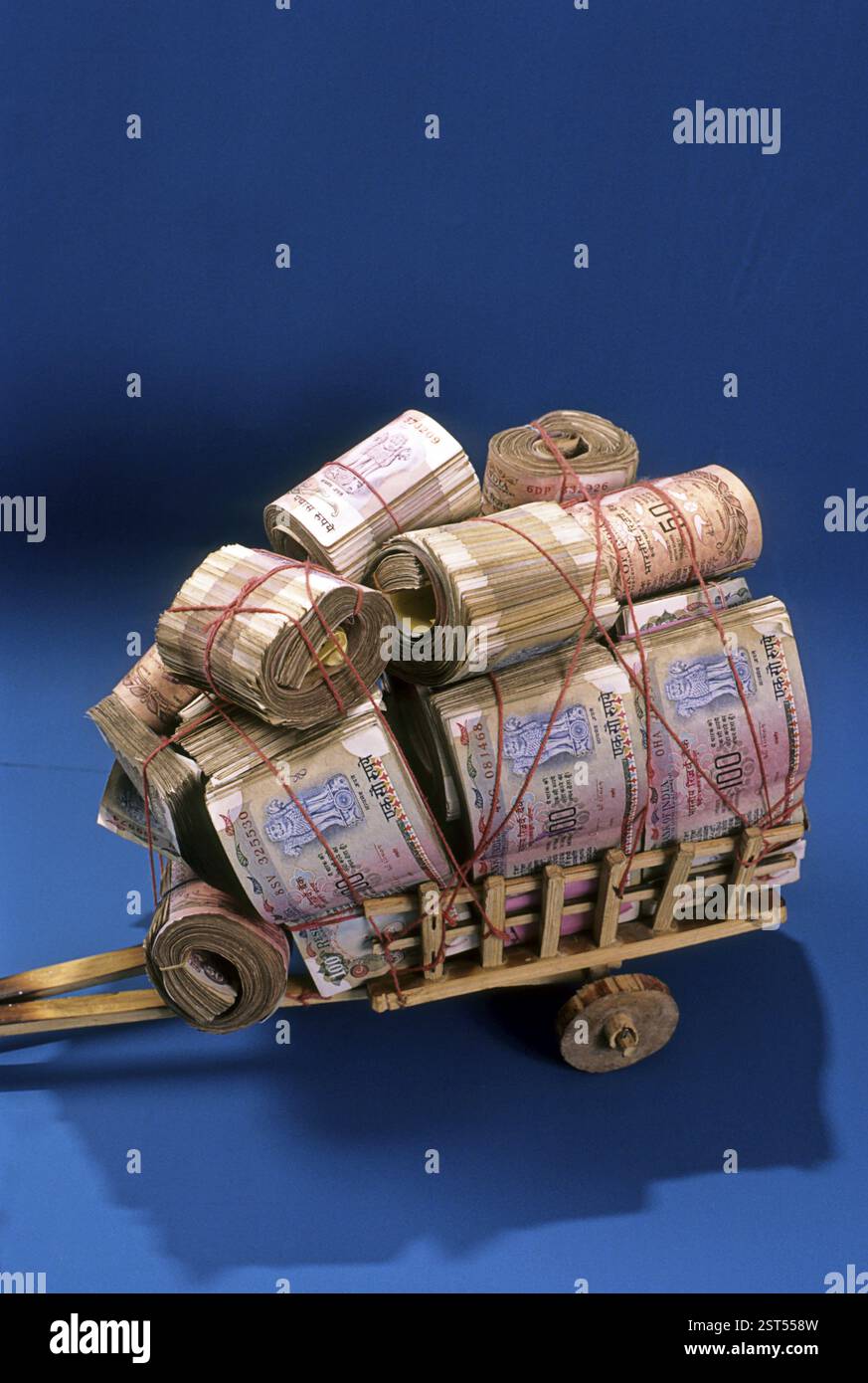 Soldi, banconote, rupie, la valuta in indiano Foto Stock