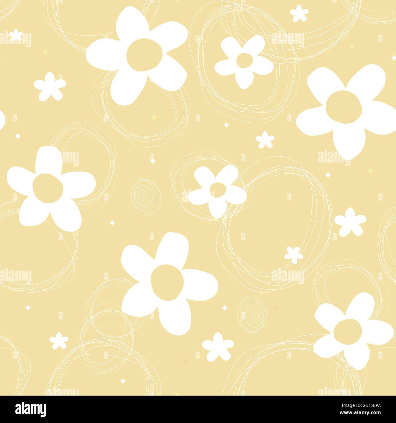 Design a margherita e circolare in tessuto senza cuciture Illustrazione Vettoriale
