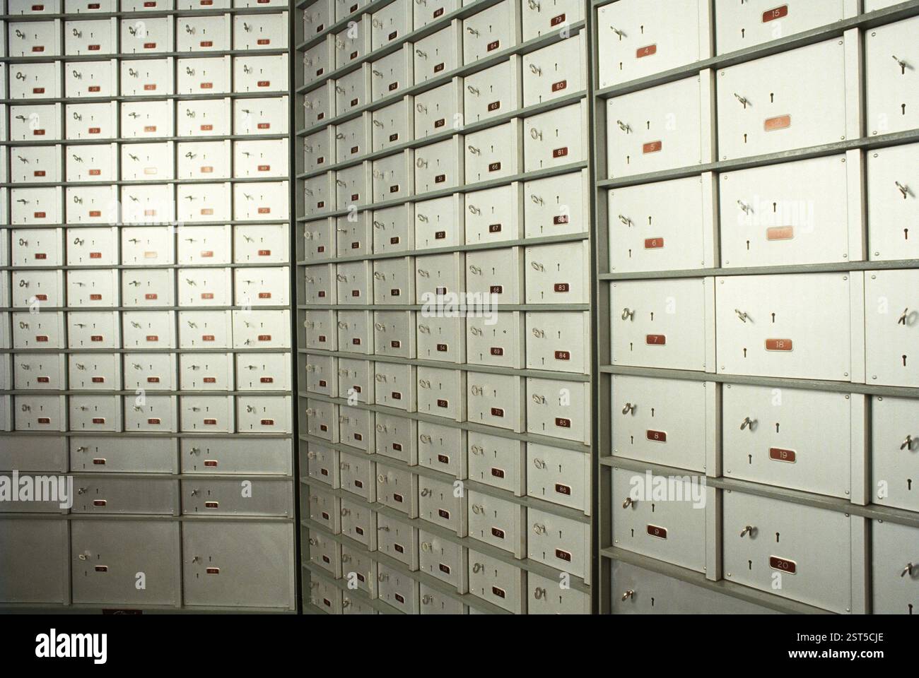 Armadietti nel settore bancario, india Foto Stock