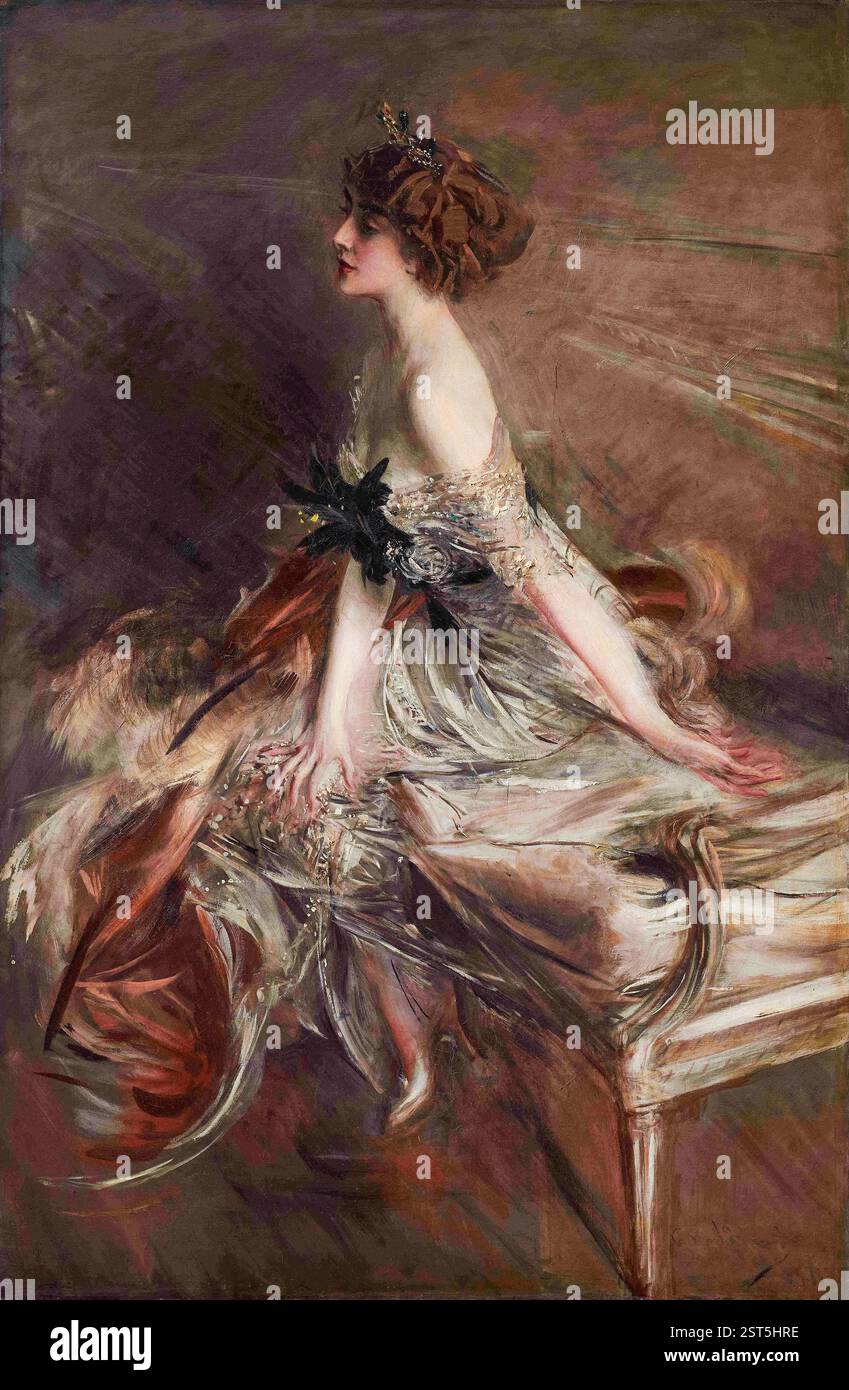 Giovanni Boldini, Principessa Martha Lucia Bibescu (nata Lahovary, 1886-1973), ritratto a olio su tela, 1911 Foto Stock