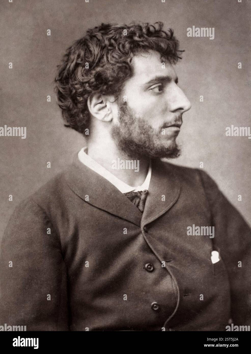 Henri Martin. Fotografia ritratto del pittore post-impressionista francese Henri-Jean Guillaume Martin (1860-1943) di Anatole Louis Godet, 1882 Foto Stock