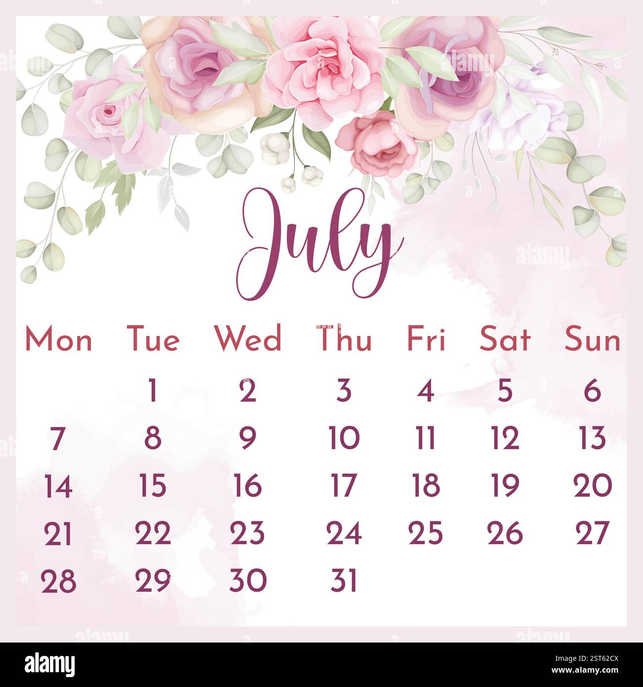 Calendario Da Parete 2025 Floral - Design Con Fiori, Per Casa O Ufficio