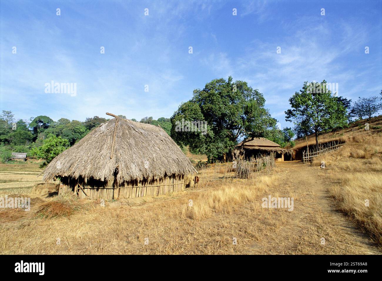 Case di villaggio, Jog, Karnataka, India, Asia Foto Stock