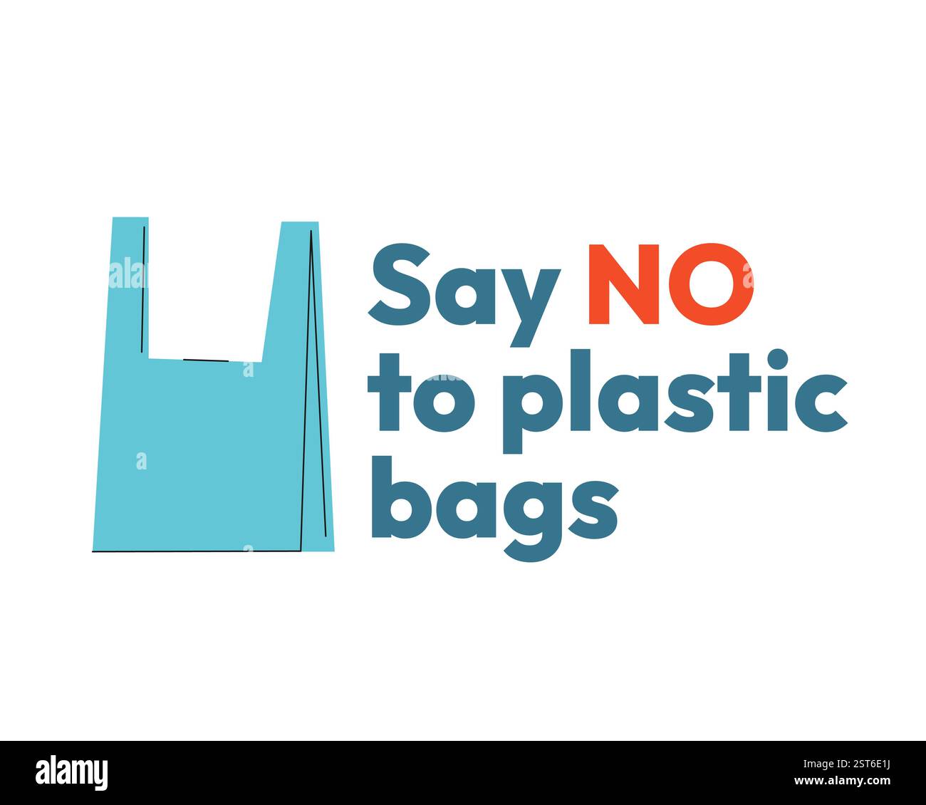 Campagna di sensibilizzazione ecologica "Say No to Plastic Bags" Illustrazione Vettoriale