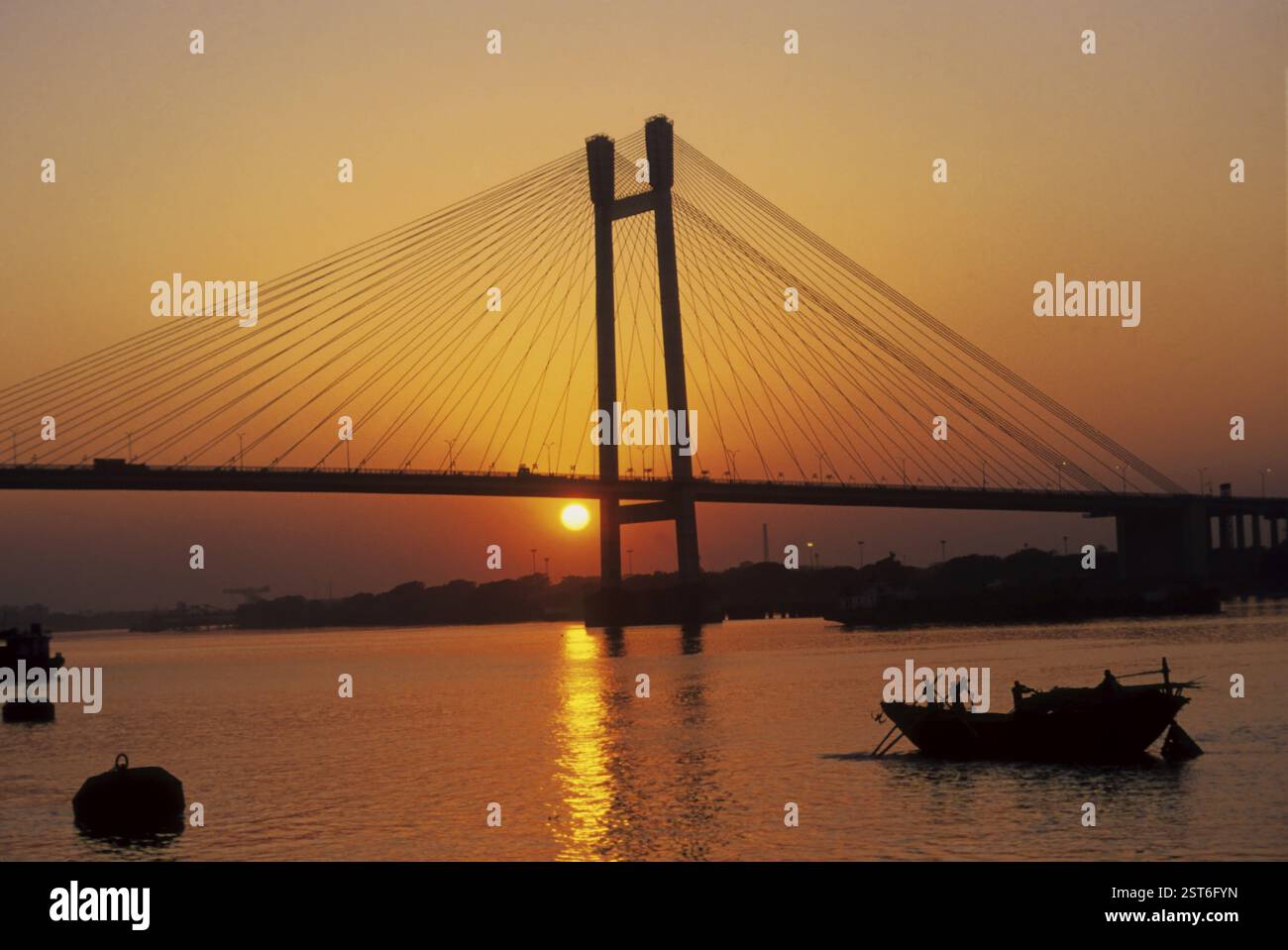 Vidyasagar Setu (nuovo ponte), Calcutta, Bengala occidentale, India, Asia Foto Stock