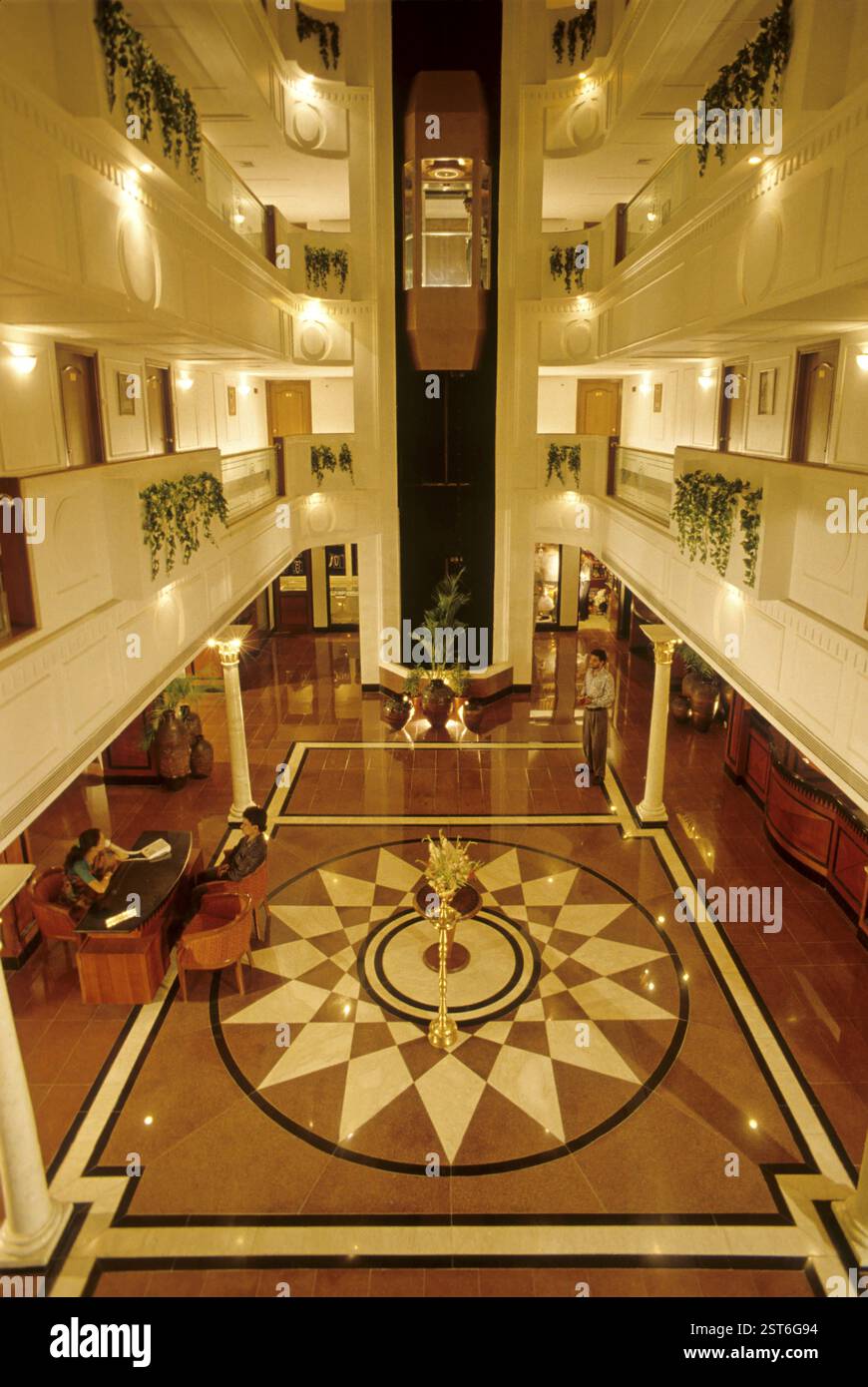 Hotel Residency Lobby, Hyderabad, Andhra Pradesh, India Foto Stock