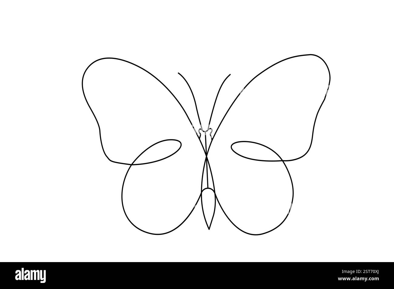 Disegno continuo a una linea di bellissime farfalle per l'identità del logo aziendale con illustrazione vettoriale Illustrazione Vettoriale