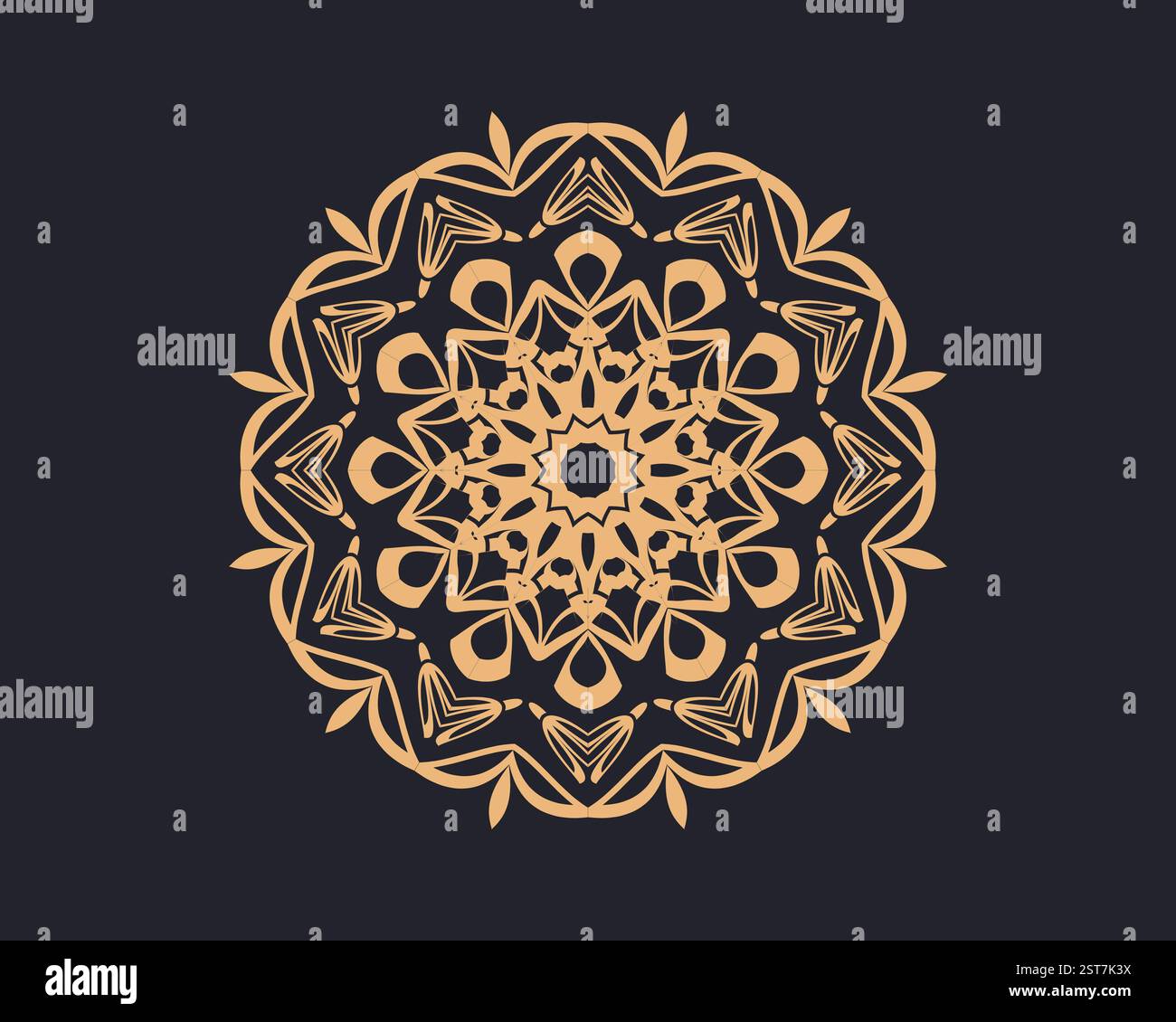 Design geometrico di lusso mandala vettoriale per libro da colorare, Alpona, Mehndi, tatuaggio, decorazione, schema, risorse grafiche. Illustrazione Vettoriale