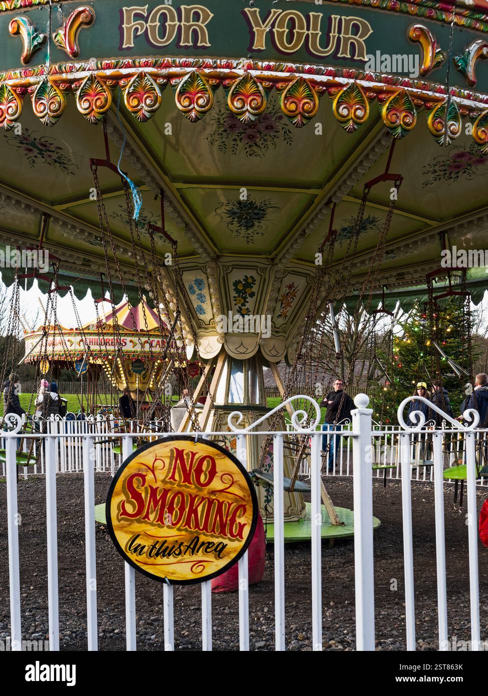 Giostre tradizionali, Regno Unito, senza divieto di fumo Foto Stock