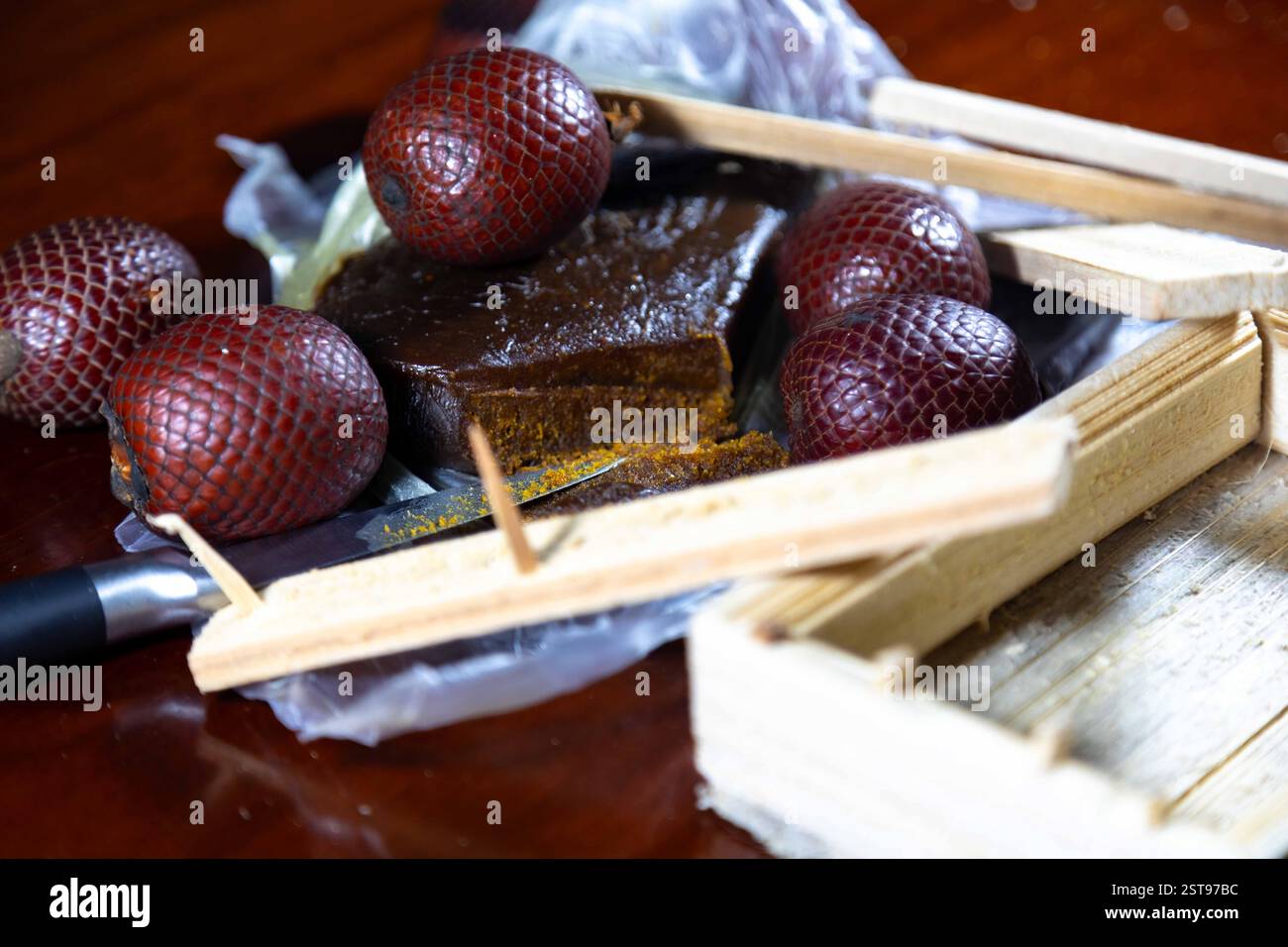 Tradizionale buriti brasiliano dolce selettivo Foto Stock