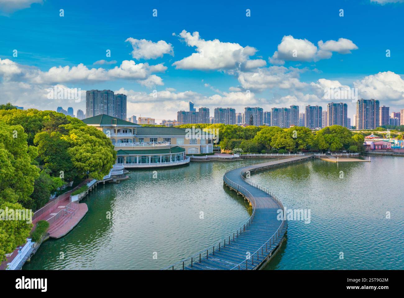 Paesaggio del lago Tai, punto panoramico a Wuxi, provincia di Jiangsu, Cina Foto Stock