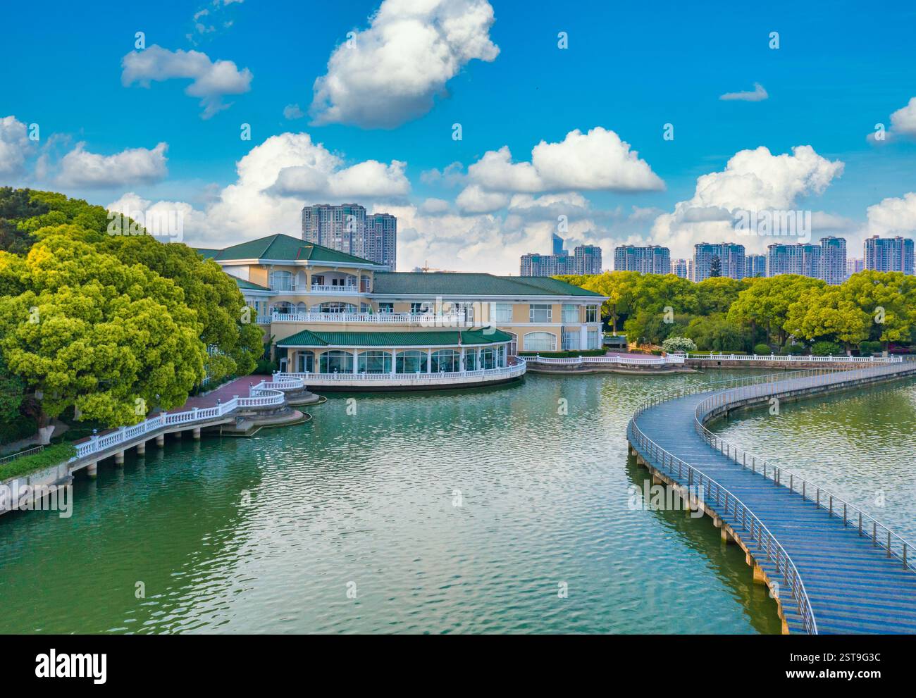 Paesaggio del lago Tai, punto panoramico a Wuxi, provincia di Jiangsu, Cina Foto Stock