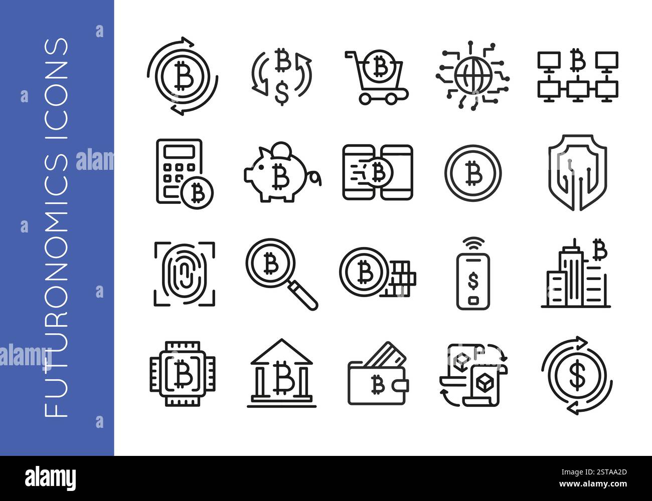 Set di icone Futuronomics Illustrazione Vettoriale