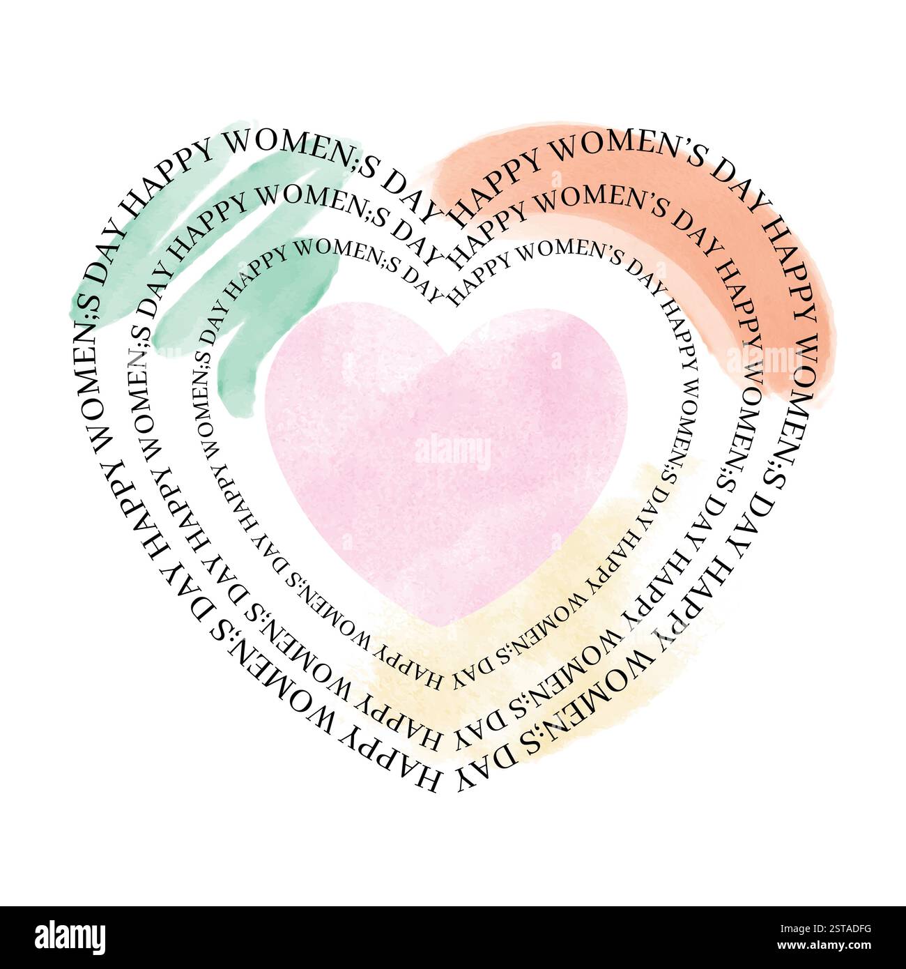Vettore International Women's Day, vettore Happy Women's Day, vettore di acquerelli per donne Illustrazione Vettoriale