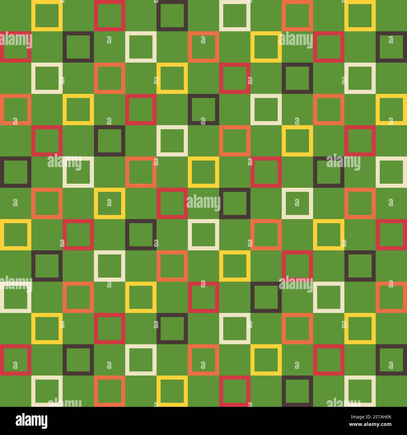 Griglia lineare a scacchi senza cuciture per Natale, Natale e felice anno nuovo. Quadrati con colori festivi e design geometrico. Sfondo vettoriale delle vacanze Illustrazione Vettoriale