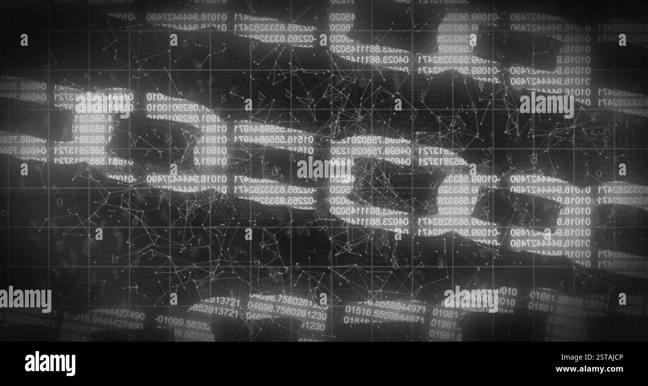 Immagine dell'elaborazione dei dati e della concatenazione sulle forme Foto Stock