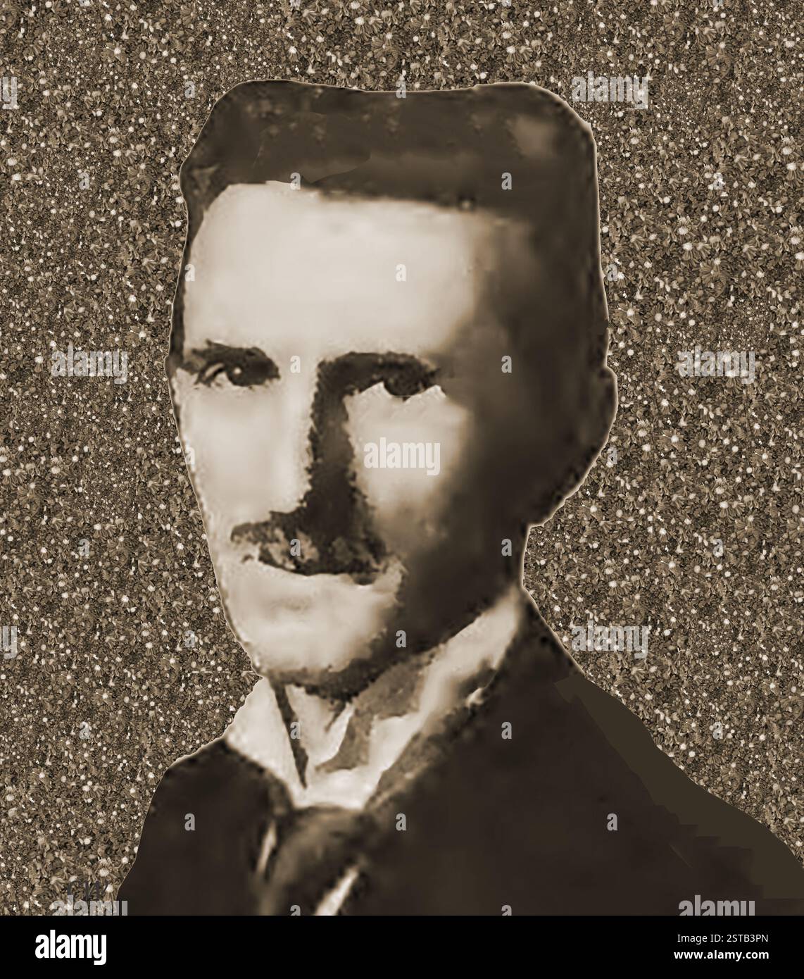 Un ritratto di giornale di Nikola Tesla (1856-1943) di 60 anni , si dice che sia il più realistico di sempre. ------ Новински портрет Николе Тесле (1856-1943) старог 60 година, за који се каже да је најреалнији до сада. Foto Stock Un ritratto di giornale di Nikola Tesla (1856-1943) di 60 anni , si dice che sia il più realistico di sempre. ------ Новински портрет Николе Тесле (1856-1943) старог 60 година, за који се каже да је најреалнији до сада. Foto Stock