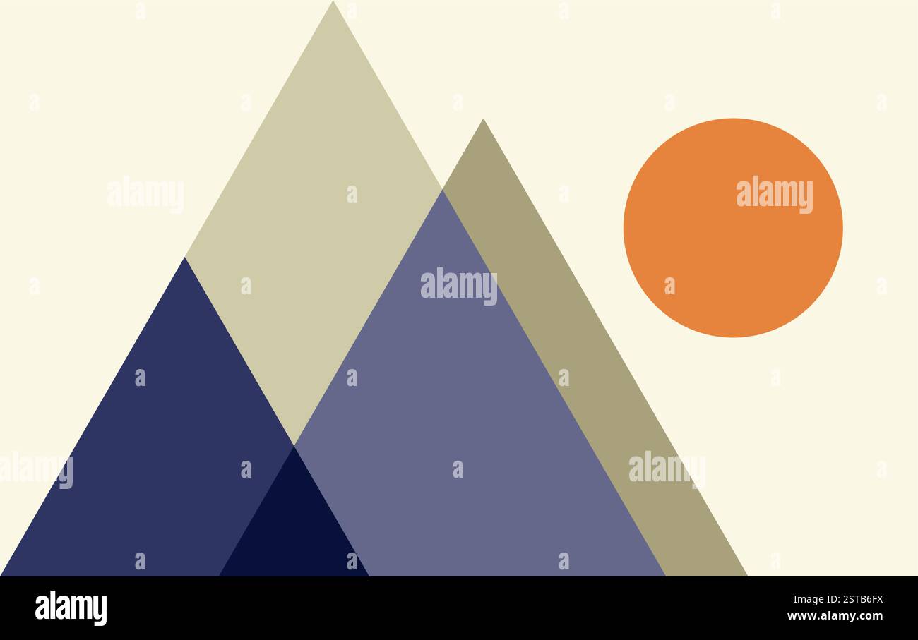 illustrazione del vettore di sfondo astratto geometrico di alta montagna. design artistico di montagna Illustrazione Vettoriale