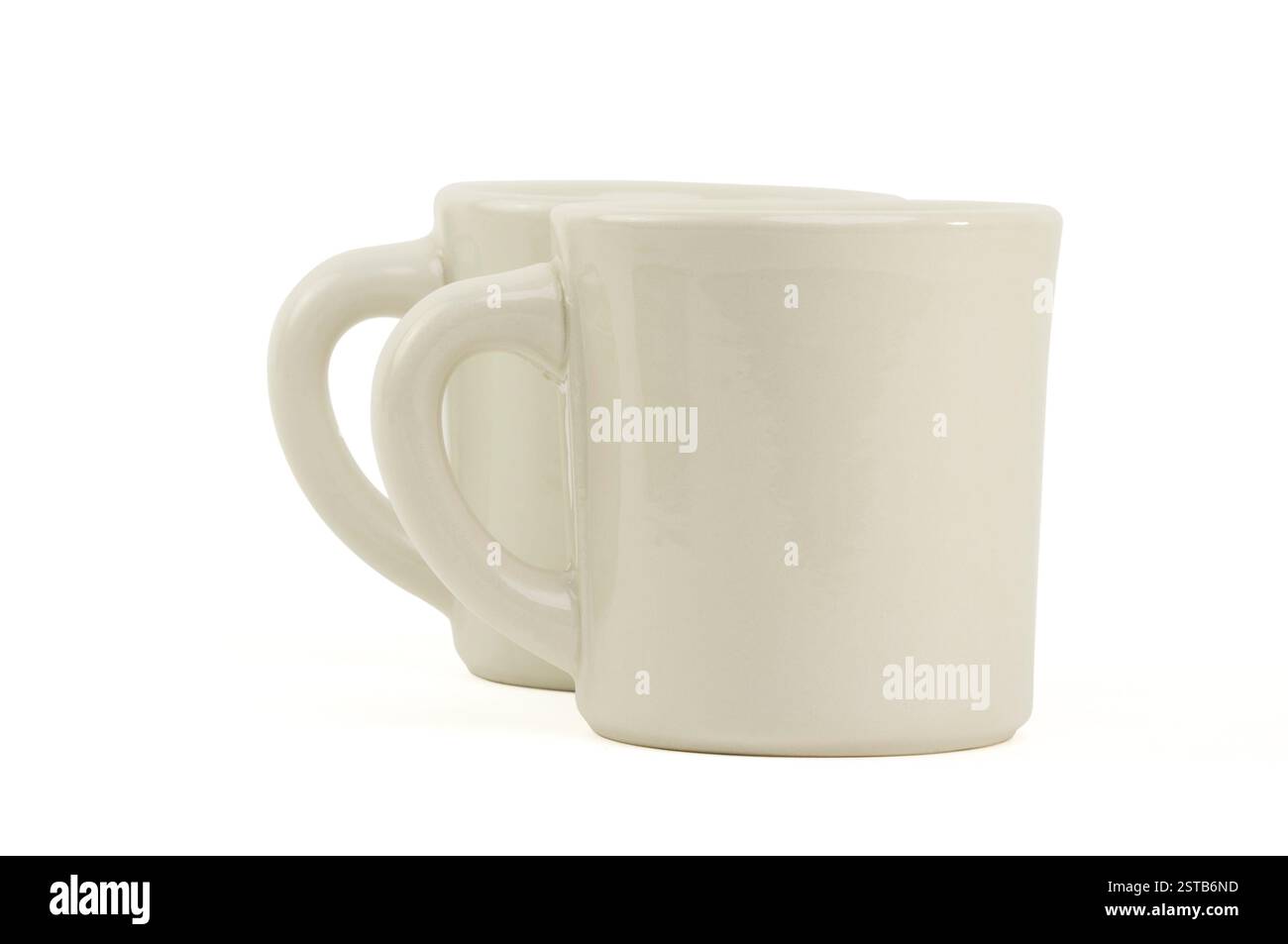 Tazze da caffè isolate su sfondo bianco Foto Stock