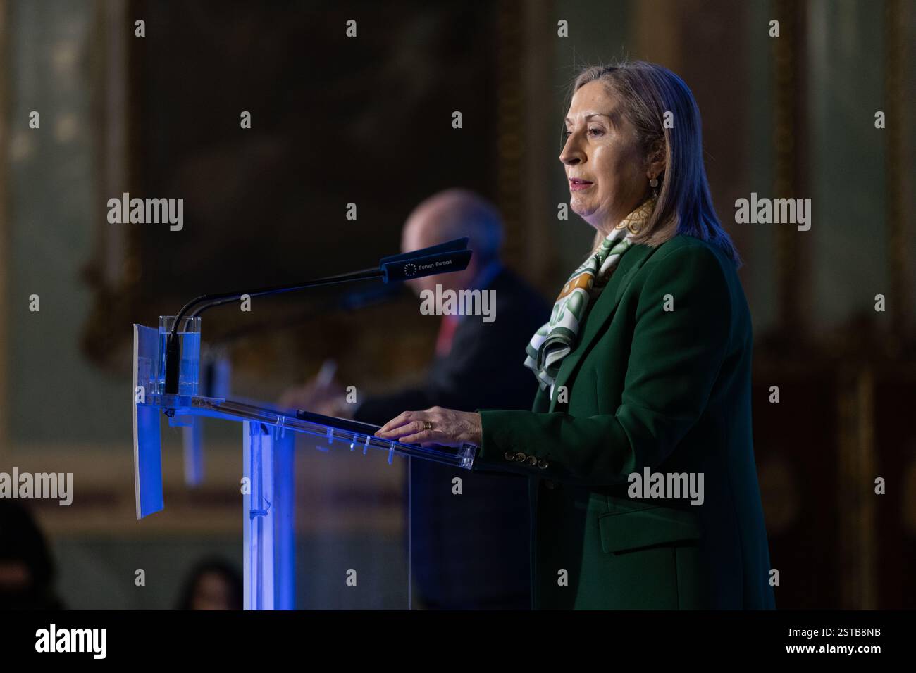 Madrid, Madrid, SPAGNA. 18 febbraio 2025. L'ex ministro della sanità spagnolo, IL PASTORE dell'ANA JULIAN, partecipa al Forum della salute di Madrid. (Credit Image: © Ignacio Lopez Isasmendi/ZUMA Press Wire) SOLO PER USO EDITORIALE! Non per USO commerciale! Foto Stock