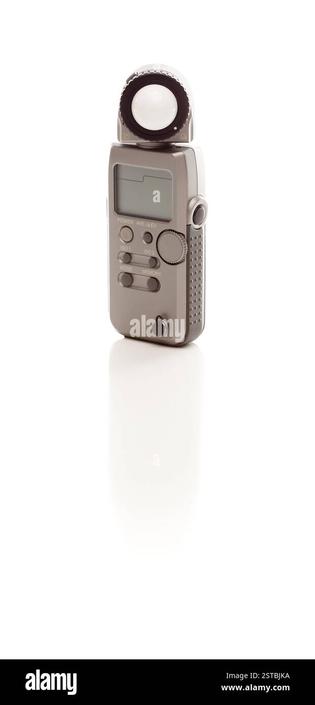 Esposimetro fotografico su bianco Foto Stock