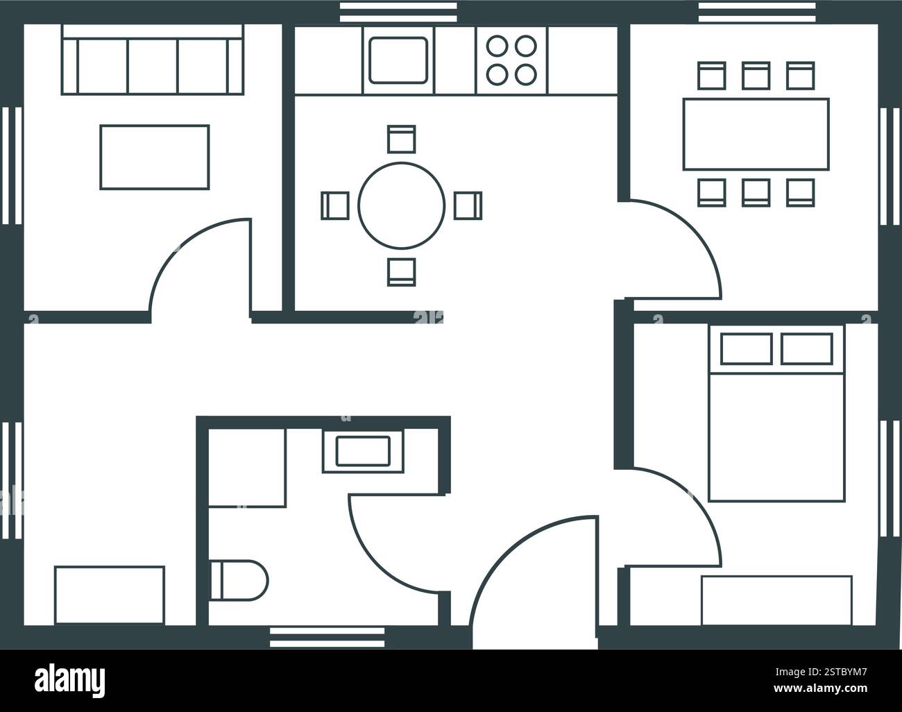 Progettazione architettonica di un edificio isolato, ristrutturazione e costruzione di una casa Illustrazione Vettoriale