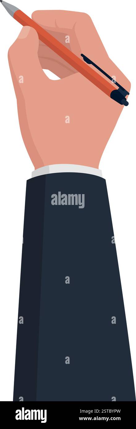 Uomo d'affari con penna, contratti e concetto di accordo Illustrazione Vettoriale