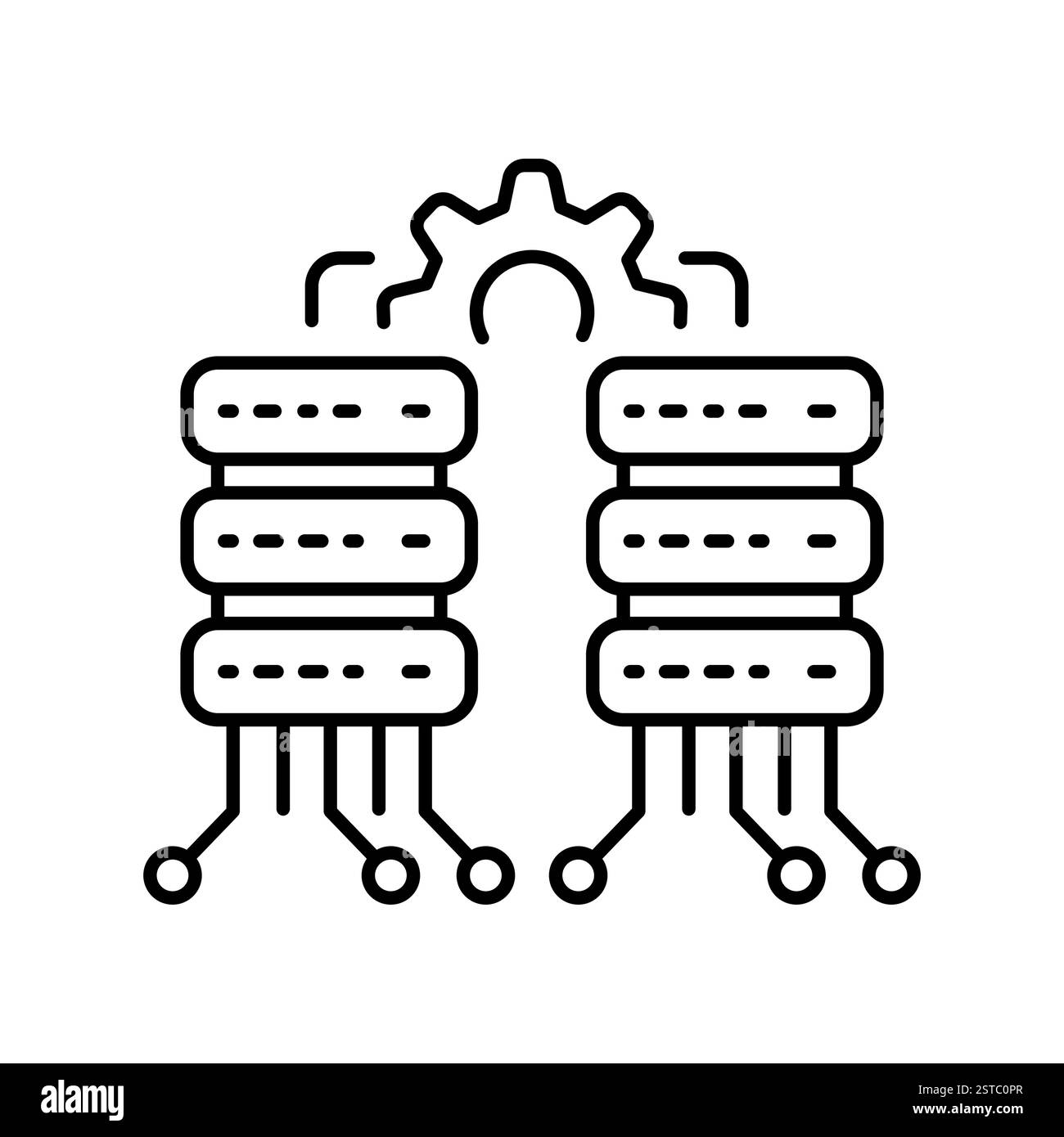 icona della linea di integrazione dei dati. Elemento isolato vettoriale. Traccia modificabile. Illustrazione Vettoriale icona della linea di integrazione dei dati. Elemento isolato vettoriale. Traccia modificabile. Illustrazione Vettoriale