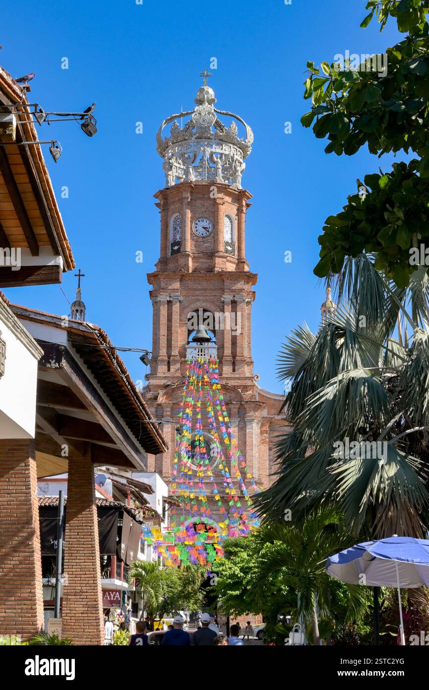 Puerto Vallarta, Messico - 15 gennaio 2025: Chiesa di nostra Signora di Guadalupe nella città vecchia di Puerto Vallarta Foto Stock