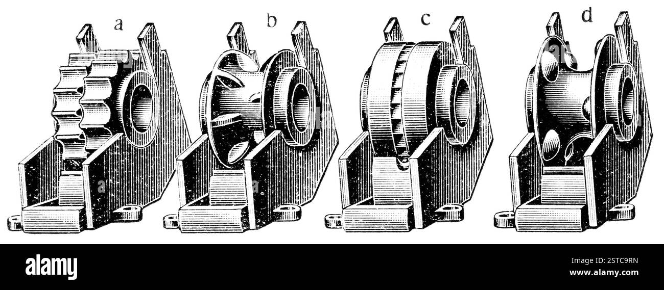 Piantatrice con ruote a spinta. Foto Stock