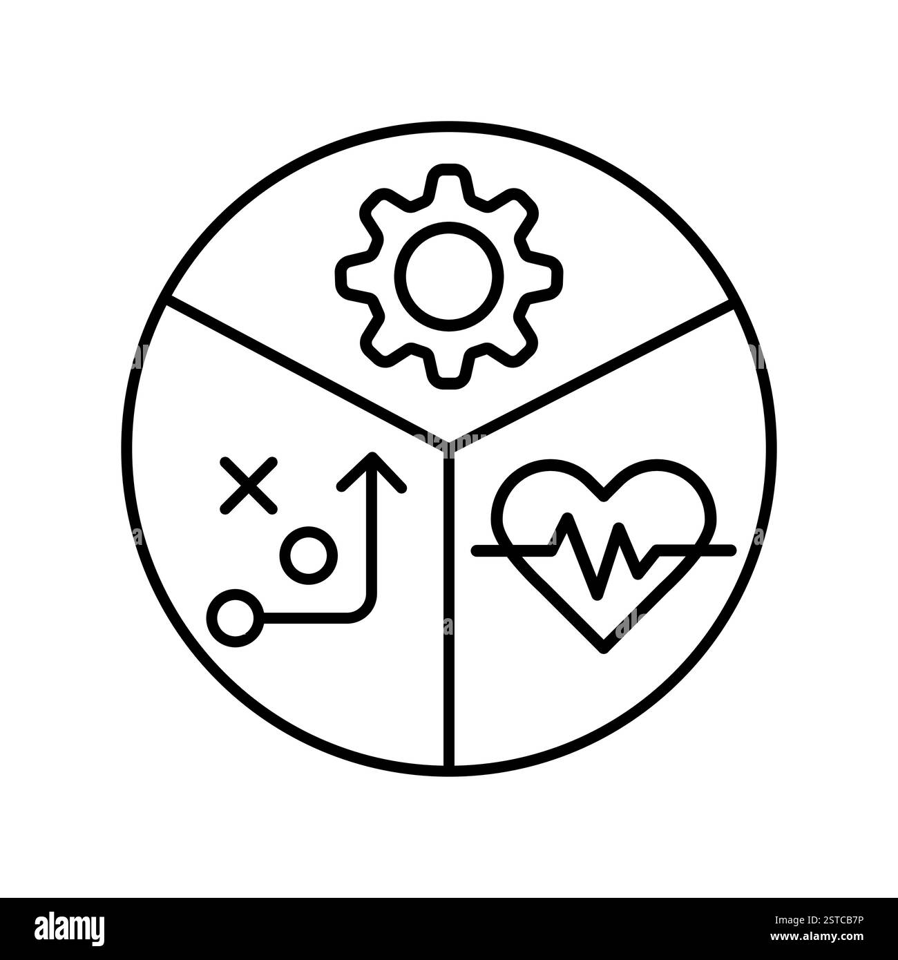 Icona della linea di pianificazione medica strategica. Elemento isolato vettoriale. Traccia modificabile. Illustrazione Vettoriale