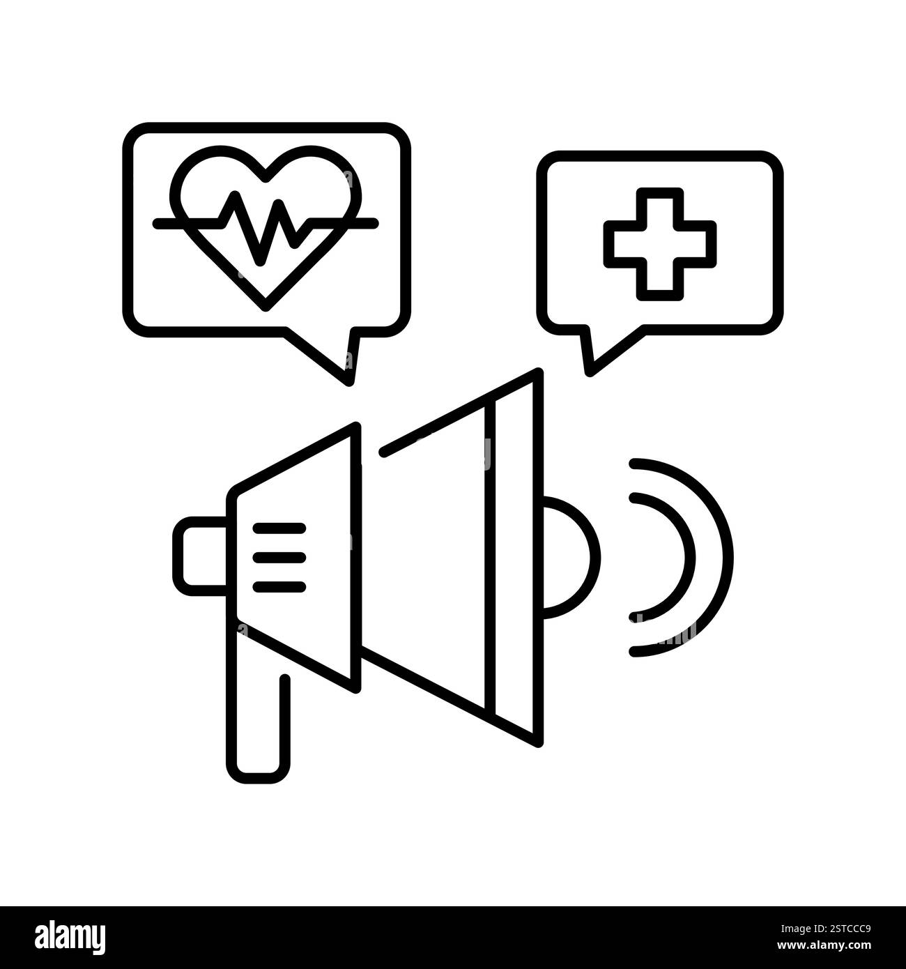 Icona della riga della campagna di informazioni mediche. Elemento isolato vettoriale. Traccia modificabile. Illustrazione Vettoriale