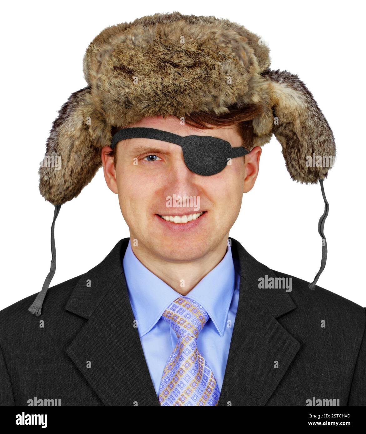 Pirata russo negli affari - isolato su sfondo bianco Foto Stock