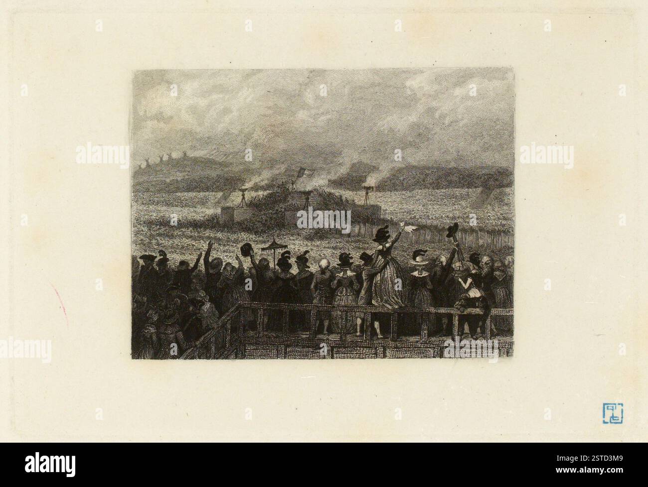 Un ritratto di un soldato ussaro all'attenzione, vestito con una pelisse e Dolman, indossando uno Shako e tenendo una sciabola nella mano sinistra. Foto Stock