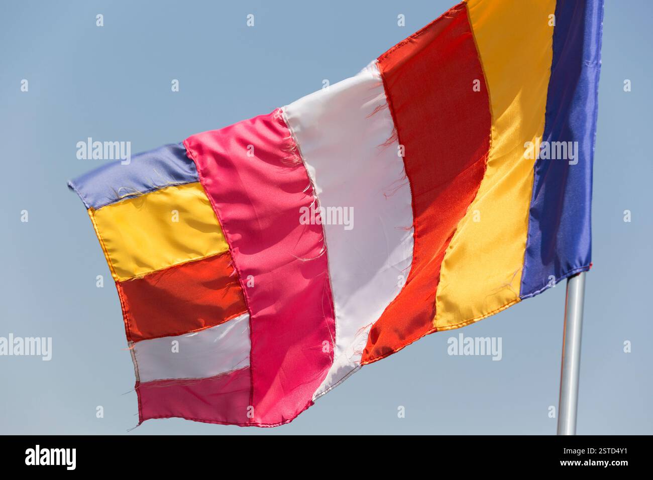 Bandiera buddista. Foto Stock
