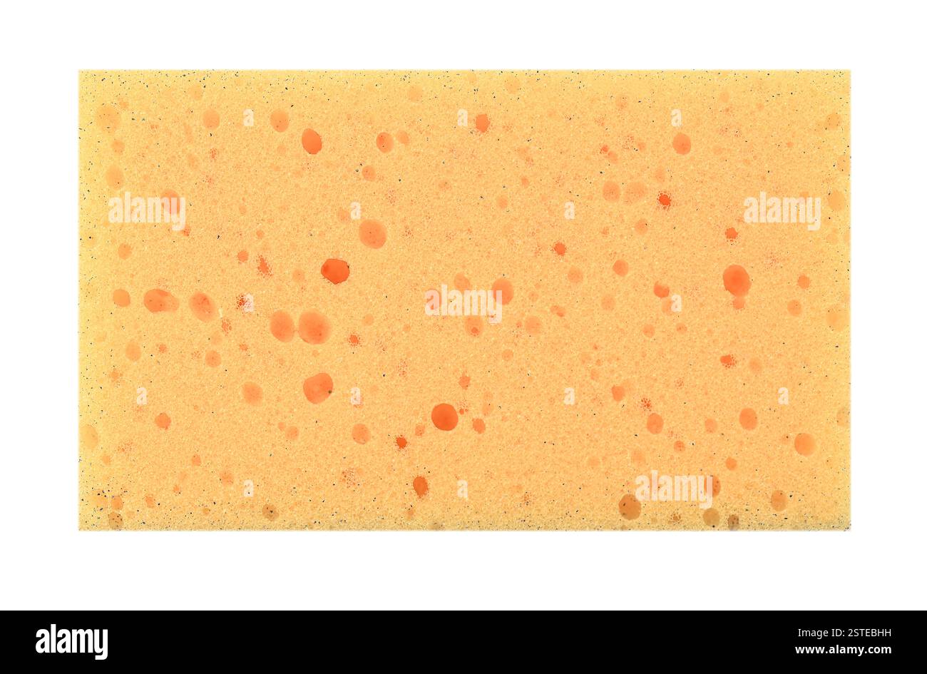 Spugna in gomma espansa quadrata come trama o sfondo isolato su bianco Foto Stock