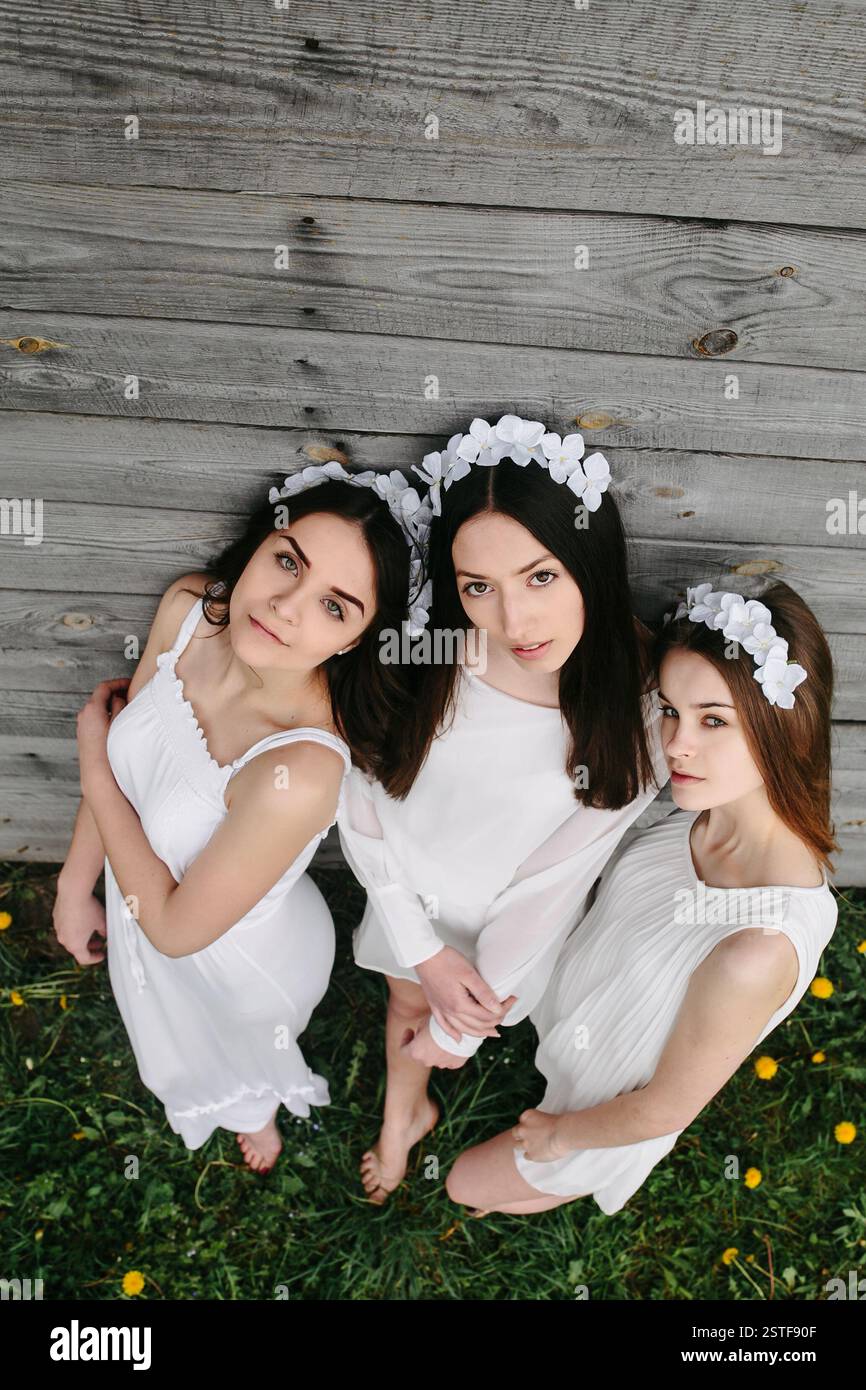 Tre belle ragazze Foto Stock